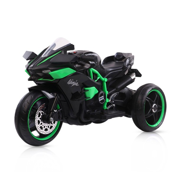 Motocicletă Electrică pentru Copii Moni Ninja Black 12V 7Ah, 3-8 Ani, Lumini LED, MP3, Viteză 7 km/h, Roți Luminoase