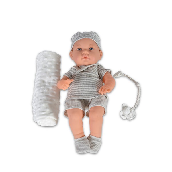 Păpușă bebeluș realistă 41 cm cu păturică și suzetă – haine frumoase, cadoul perfect pentru copii 3+ ani