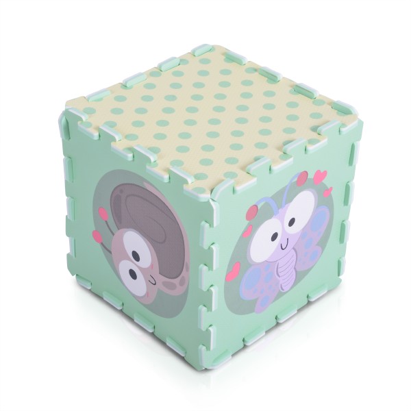 Covor Puzzle Moale Lumea Insectelor din Spumă EVA – 9 Piese Mari, 31x31 cm, Antiderapant, Moni Toys Multicolor