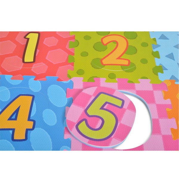 Puzzle Moale cu Numere din Spumă EVA – 9 Piese Mari, 31x31 cm, Antiderapant, Moni Toys Multicolor