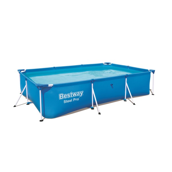 Piscina Dreptunghiulara Bestway cu Cadru Metalic, Steel Pro Power Albastru, Dimensiune 3.00m x 2.01m x 66cm