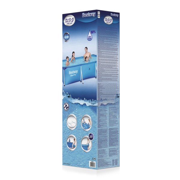 Piscina Dreptunghiulara Bestway cu Cadru Metalic, Steel Pro Power Albastru, Dimensiune 3.00m x 2.01m x 66cm Piscina Dreptunghiulara Bestway cu Cadru Metalic, Steel Pro Power Albastru, Dimensiune 3.00m x 2.01m x 66cm