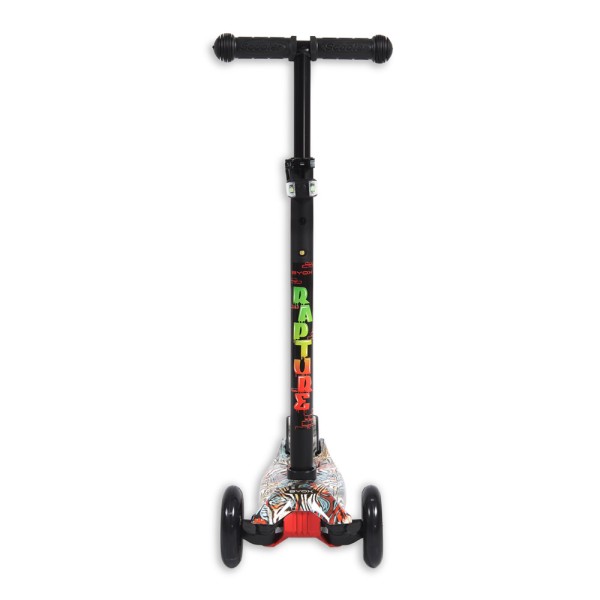 Trotineta copii Byox Rapture Turquoise, pliabila, ghidon reglabil 65-87 cm, roti luminoase LED, ABEC-7, 3+ ani