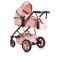 Cărucior 2 în 1 Midas Pink pentru Nou-Născuți – Landou Transformabil în Modul Sport, Cadru Ușor din Aluminiu, Reversibil, 0-15 kg