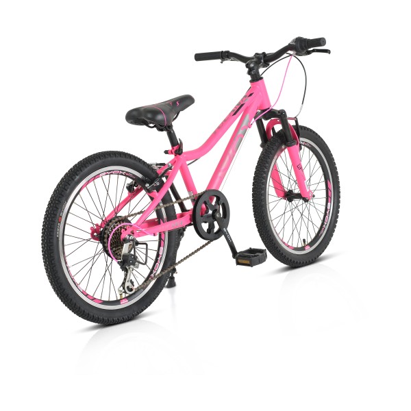 Bicicleta copii Byox 20“ Tucana Pink, 6 Viteze Shimano, Cadru din Otel, Varsta recomandata 6 ani +