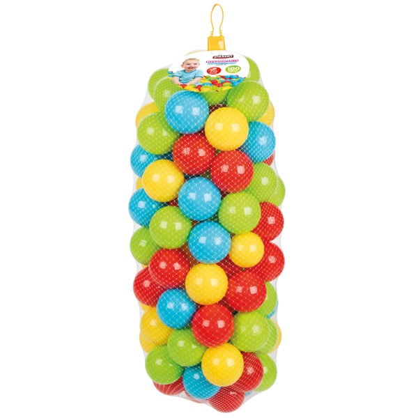 Set plasa 100 bile colorate de joaca, Pilsan, diametru 7 cm