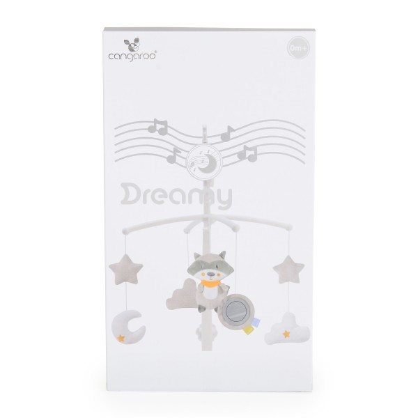 Carusel Muzical cu jucarii pentru Bebelusi, Cangaroo Bed Dreamy Alb