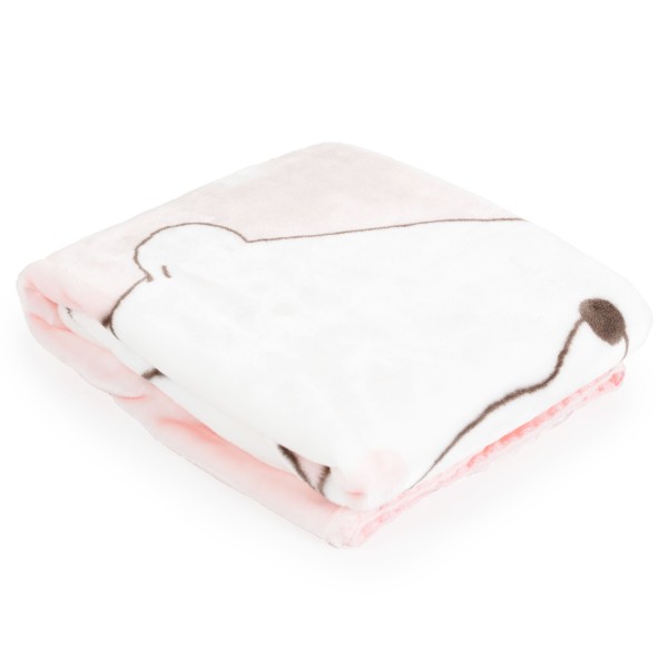 Pătură Bebe Pufoasă 110x80 cm Cangaroo Sweet hugs pink – Moale și Călduroasă din Poliester, 0+ luni, Ideală pentru Pat sau Cărucior