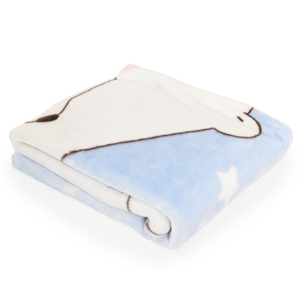 Pătură Bebe Pufoasă 110x80 cm Cangaroo Sweet hugs blue – Moale și Călduroasă din Poliester, 0+ luni, Ideală pentru Pat sau Cărucior