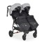 Carucior pliabil Gemeni Cangaroo 2Gether gray, 0-36 luni, 15 kg/copil, spatare reglabile, roti PU 360°