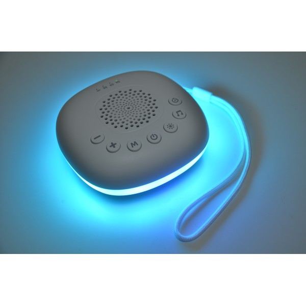 Aparat Sunete Albe Bebelusi Cangaroo Luma Noice, 20 Sunete, LED Color, Cronometru, 36h Baterie, Portabil