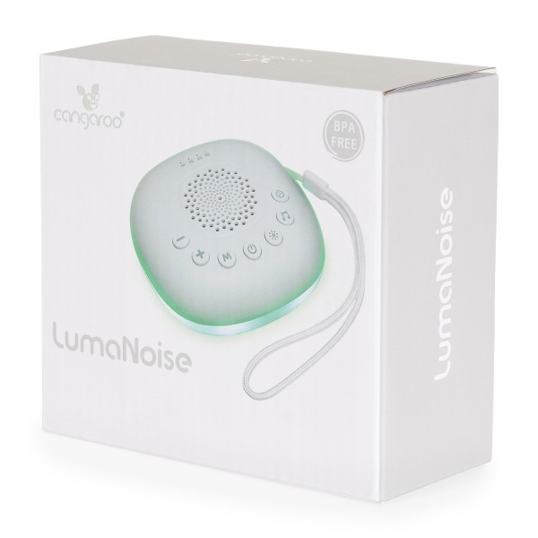 Aparat Sunete Albe Bebelusi Cangaroo Luma Noice, 20 Sunete, LED Color, Cronometru, 36h Baterie, Portabil