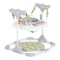 Saritor Moni Hop Grey pentru copii, 6 luni+, 12 kg, scaun rotativ 360°, 3 niveluri inaltime, jucarii interactive, muzical