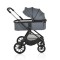 Cărucior 3in1 Cangaroo Joker Grey, Cadru Aluminiu, Scaun Auto i-SIZE Inclus, Pliere Semiautomată, Copertină UV50+, 0-4 Ani
