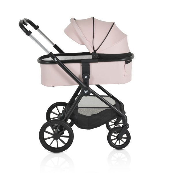 Cărucior 3in1 Cangaroo Joker Rose, Cadru Aluminiu, Scaun Auto i-SIZE Inclus, Pliere Semiautomată, Copertină UV50+, 0-4 Ani