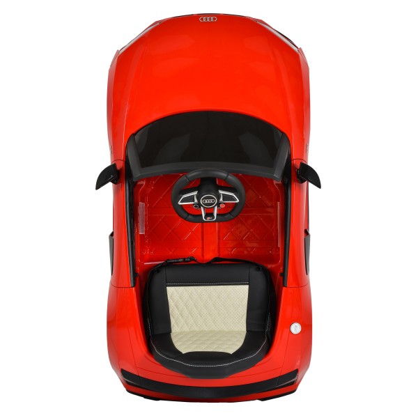 Mașinuță Electrică Copii 3–8 Ani Audi R8 Spyder Red – 2 Motoare, Baterie 12V, Telecomandă, Bluetooth, Uși Funcționale, Faruri LED