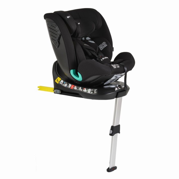 Scaun Auto cu Isofix Cangaroo i-Protect Black i-Size, Rotativ 360°, 40-150 cm, Picior Susținere, SPS Lateral, 13 Poziții Tetieră, 0-12 Ani