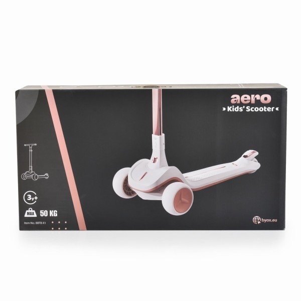 Trotineta copii Byox Aero Lime Green, pliabila, ghidon reglabil 5 niveluri, lumini fara baterii, 3+ ani, 50 kg