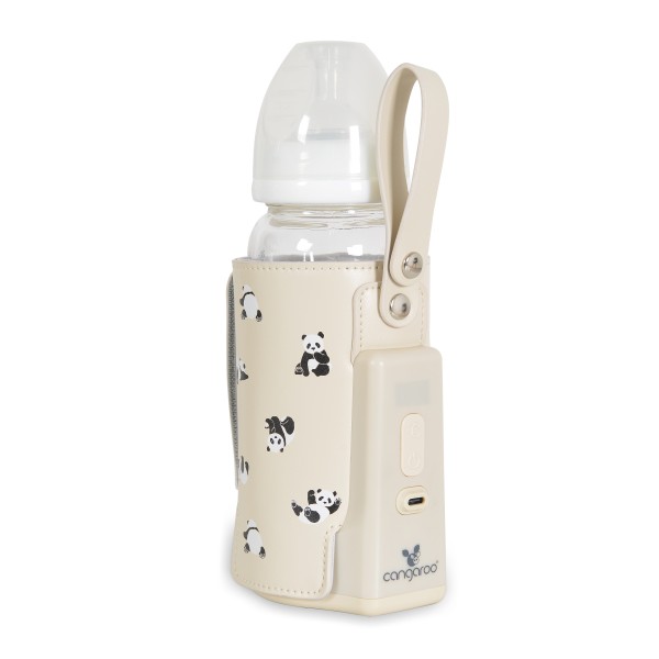 Încălzitor inteligent portabil de biberoane Cangaroo Caliente Bej– cu baterie încorporată și afișaj LED