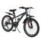 Bicicleta copii Byox Whizzy Grey 20 inch, 6-10 ani, 7 viteze Shimano, suspensie fata, frane aluminiu
