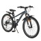 Bicicleta copii Byox Whizzy Gray 24 inch, 8-12 ani, 21 viteze Shimano, suspensie fata, frane aluminiu