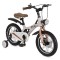 Bicicleta copii Byox GTR Beige 14 inch, 3-5 ani, cadru magneziu, frane disc, roti ajutatoare, far LED