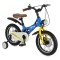 Bicicleta copii Byox GTR Blue 14 inch, 3-5 ani, cadru magneziu, frane disc, roti ajutatoare, far LED