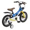 Bicicleta copii Byox GTR Blue 14 inch, 3-5 ani, cadru magneziu, frane disc, roti ajutatoare, far LED