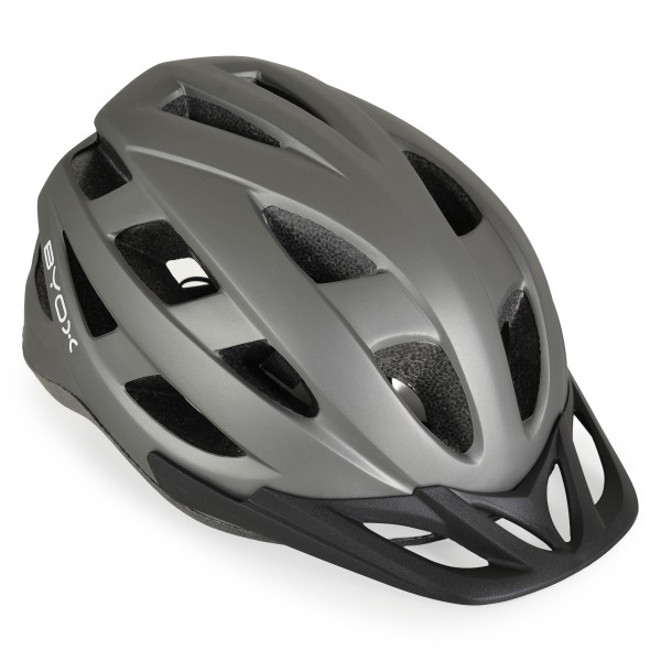 Casca de Protectie bicicleta pentru copii, Byox Y48 Gri Mat, marime 54 - 58 cm, lumina LED