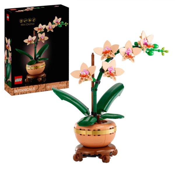 Set constructie LEGO Botanicals Mini Orhidee 10343 274 piese planta decorativa ghiveci cadou + 18 ani