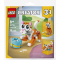 Set constructie LEGO Creator 3 in 1 pisica portocalie 30714 79 piese 3 modele animale + 6 ani