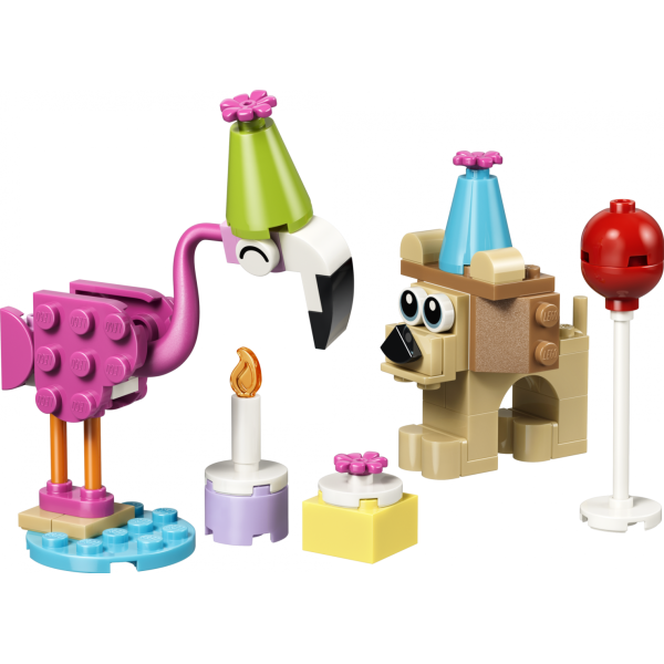 Set constructie LEGO animale petrecere zi nastere 30715 64 piese cu figurine + 6 ani