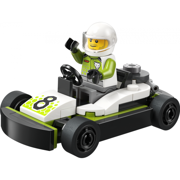 Set constructie LEGO City masina curse kart 30719 48 piese cu pilot + 5 ani