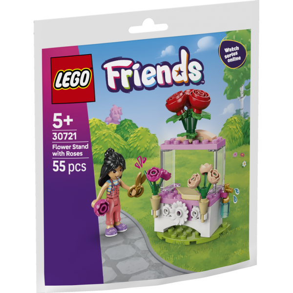 Set constructie LEGO Friends stand flori trandafiri 30721 55 piese cu figurina + 5 ani