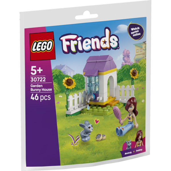 Set constructie LEGO Friends casuta iepurasi gradina 30722 46 piese cu figurina + 5 ani