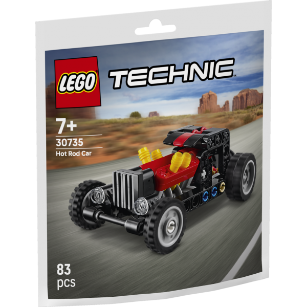 Set constructie LEGO Technic masina Hot Rod 30735 83 piese cu pistoane mobile + 7 ani