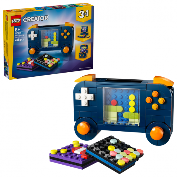 Set constructie LEGO Creator 3 in 1 consola jocuri retro 31380 268 piese 3 modele gaming + 8 ani
