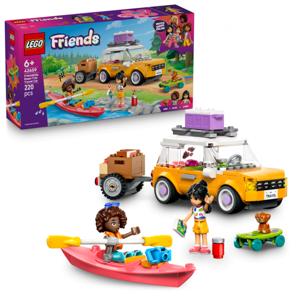 Set constructie LEGO Friends masina calatorie prietenie 42659 220 piese cu figurine si accesorii + 6 ani
