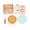 Set Pizza din Lemn Hi Pando, Joc de Rol, 4 Felii Velcro, Legume + Cuțit + Meniu Incluse, 3 Ani+