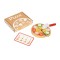 Set Pizza din Lemn Hi Pando, Joc de Rol, 4 Felii Velcro, Legume + Cuțit + Meniu Incluse, 3 Ani+