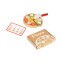 Set Pizza din Lemn Hi Pando, Joc de Rol, 4 Felii Velcro, Legume + Cuțit + Meniu Incluse, 3 Ani+