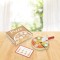 Set Pizza din Lemn Hi Pando, Joc de Rol, 4 Felii Velcro, Legume + Cuțit + Meniu Incluse, 3 Ani+