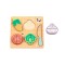 Pachet Set Tăiat Fructe + Set Tăiat Legume din Lemn Hi Pando, 20 Piese, Velcro, 12 Luni+