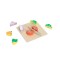 Pachet Set Tăiat Fructe + Set Tăiat Legume din Lemn Hi Pando, 20 Piese, Velcro, 12 Luni+