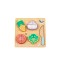 Set Tăiat Legume din Lemn Hi Pando, 4 Legume cu Velcro, Tocător + Cuțit, 10 Piese, 12 Luni+