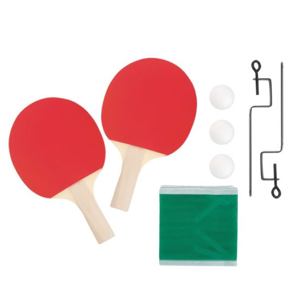 Set Palete Ping Pong, Fileu si 3 Mingi Incluse,Rosu 27x17x4 cm Geanta Transport 