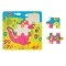 Puzzle din Lemn, Dinozaur 9 Piese, Multicolor, 14.5x14.5cm, Varsta 3+ Ani