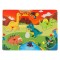 Puzzle din Lemn cu Dinozauri, 7 Piese, Multicolor, 30x22cm, Varsta 3+ Ani