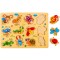 Puzzle din Lemn cu insecte, 12 Piese, Multicolor, 30x22cm, Varsta 3+ Ani