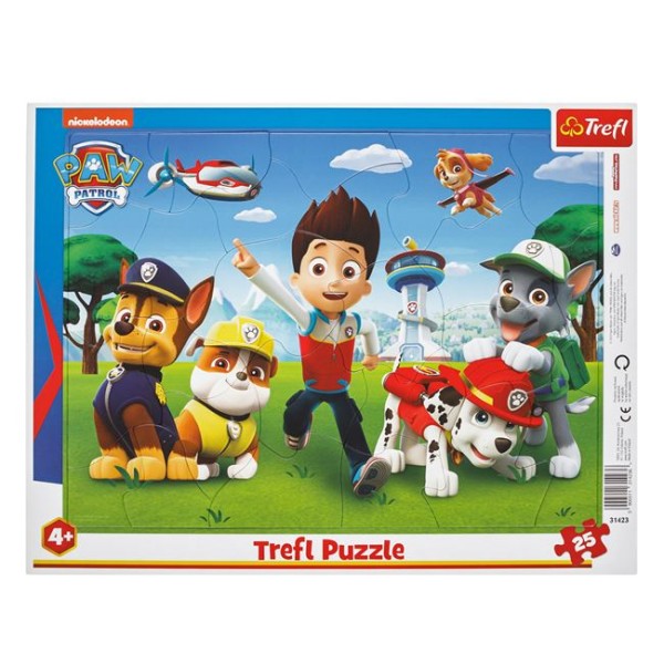 Puzzle copii Paw Patrol, 25 de piese, Trefl, 37x29 cm, 4 Ani +